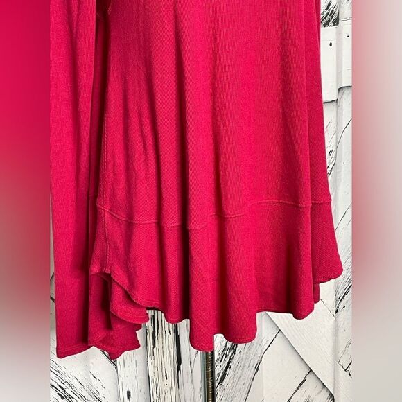 Free People Downtown Girl Cold Shoulder Ribbed Long Sleeve Tunic S - Picture 4 of 8